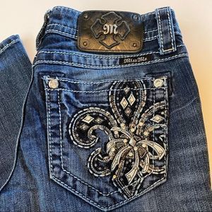 Miss Me Signature-Rise Boot Western Bling Jeans
